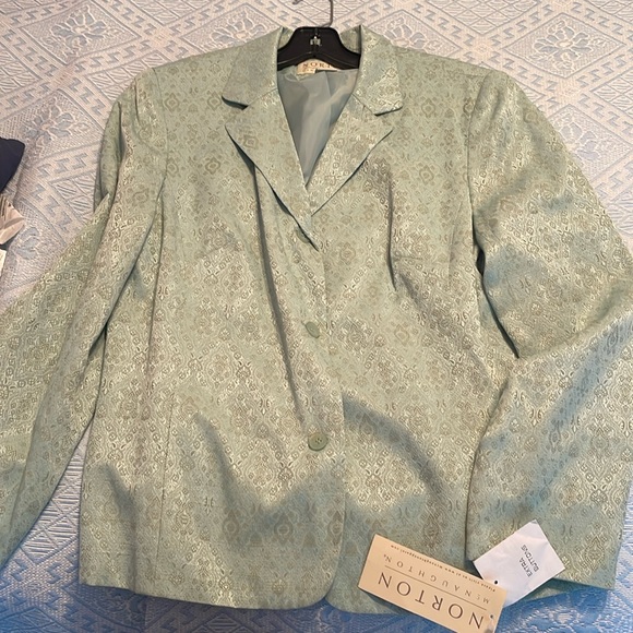 Norton McNaughton Jackets & Blazers - Vintage blazer and skirt set business aqua color size 14